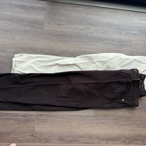 Earnest Sewn cream+brown Chinos for Men (2)